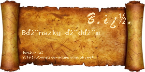 Bánszky Ádám névjegykártya