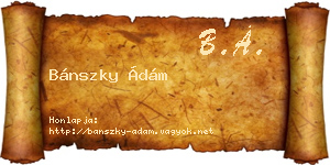 Bánszky Ádám névjegykártya