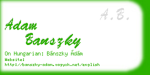 adam banszky business card